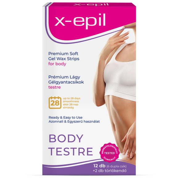 X-Epil Prémium lágy gélgyantacsíkok érzékeny bőrre testre (12 db)