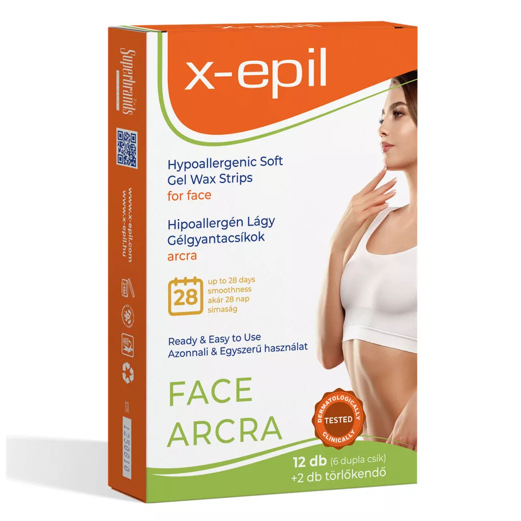 X-Epil Hipoallergén gélgyantacsíkok arcra - (12 db)
