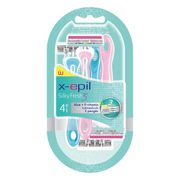 X-Epil Silky Fresh 3 pengés eldobható borotva (4 db)