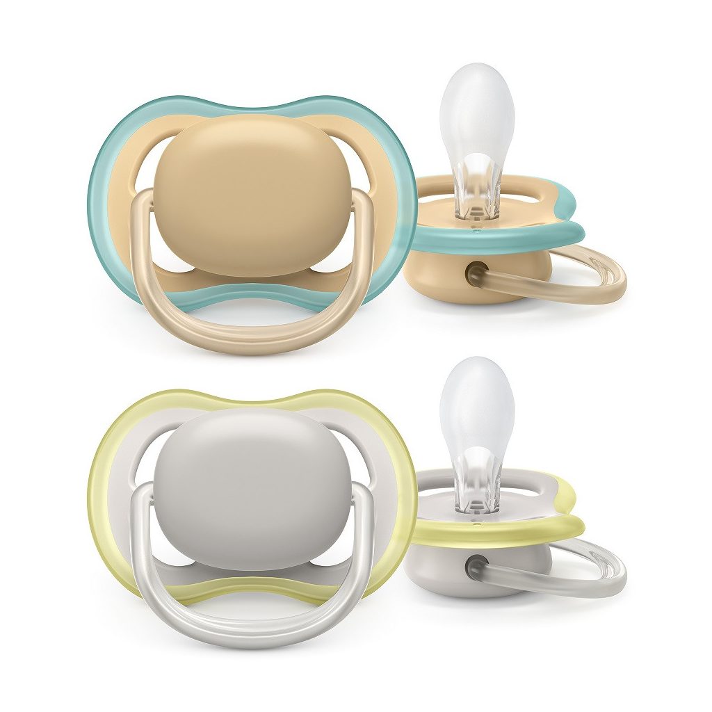 Philips Avent SCF085/15 Ultra air játszócumi neutral 0-6hó 2 db (barna-szürke)