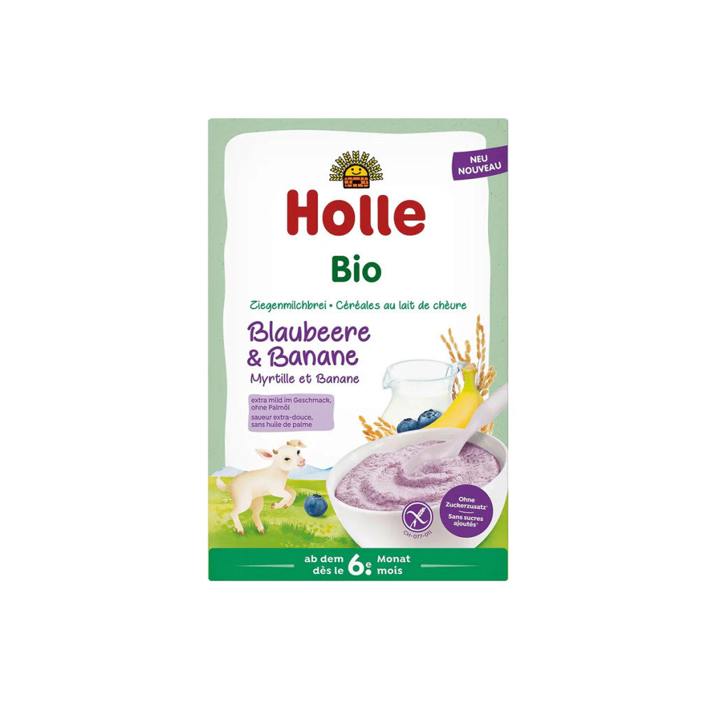 Holle Bio kecsketejes gabonapehely feketeáfonya-banán (200 g)