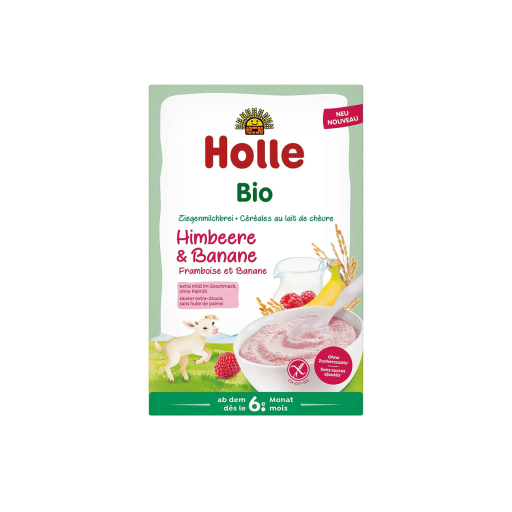 Holle Bio kecsketejes gabonapehely málna-banán (200 g)