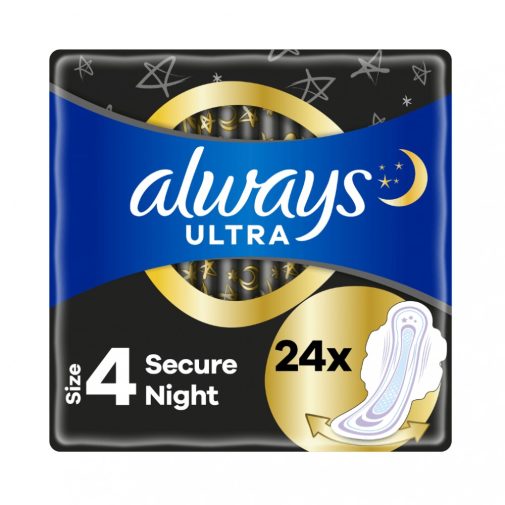 CSOMAGOLÁSSÉRÜLT - Always Ultra Secure Night egészségügyi betét (24 db)