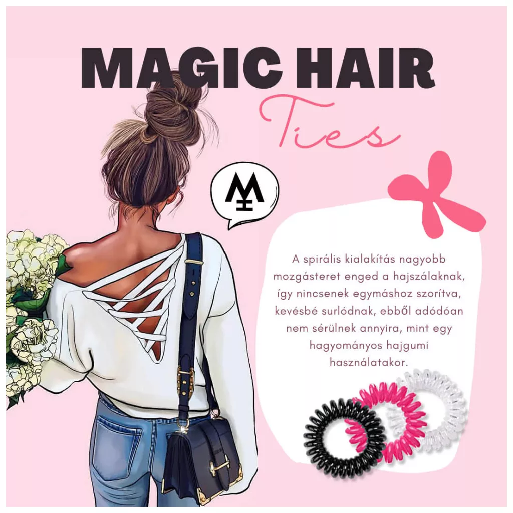 Magic Hair Ties hajgumi Fekete (6 db)