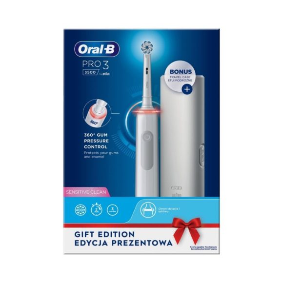 Oral-B Pro3 3500 Sensitive Clean elektromos fogkefe + tok