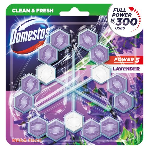 Domestos Power5 WC-frissítő rúd levendula ilattal (3x55 g)