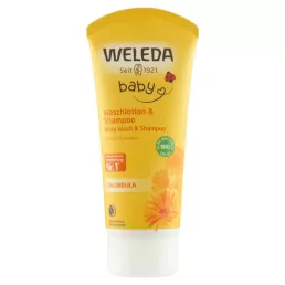   Weleda körömvirágos baba tusfürdő és koszmó elleni sampon (200 ml)