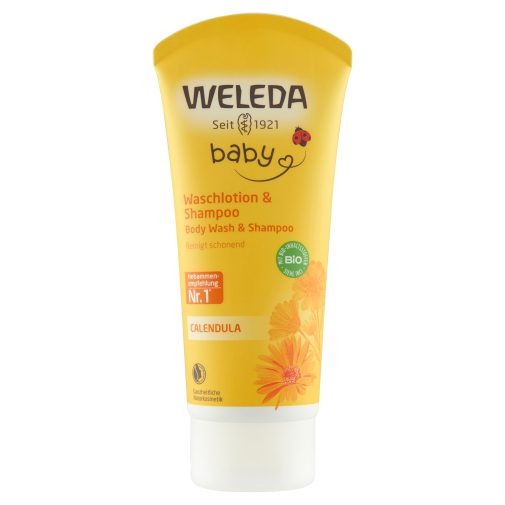 Weleda körömvirágos baba tusfürdő és koszmó elleni sampon (200 ml)