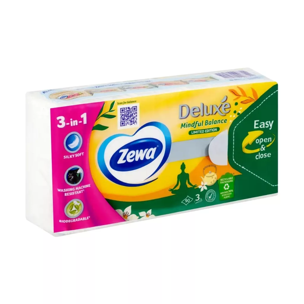 Zewa Deluxe Limited Edition 3 rétegű illatosított papír zsebkendő (90 db)