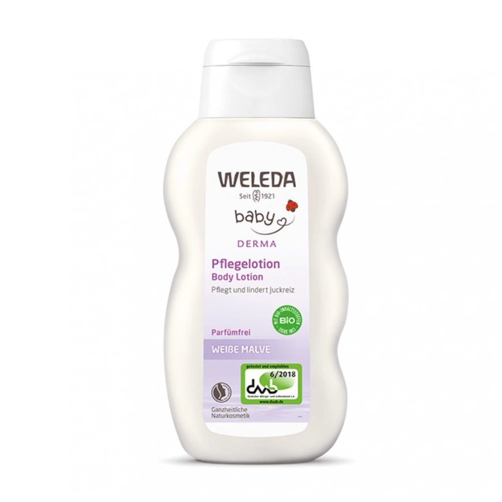 Weleda Bio fehér mályvás natúr baba testápoló érzékeny, ekcémás bőrre (200 ml)