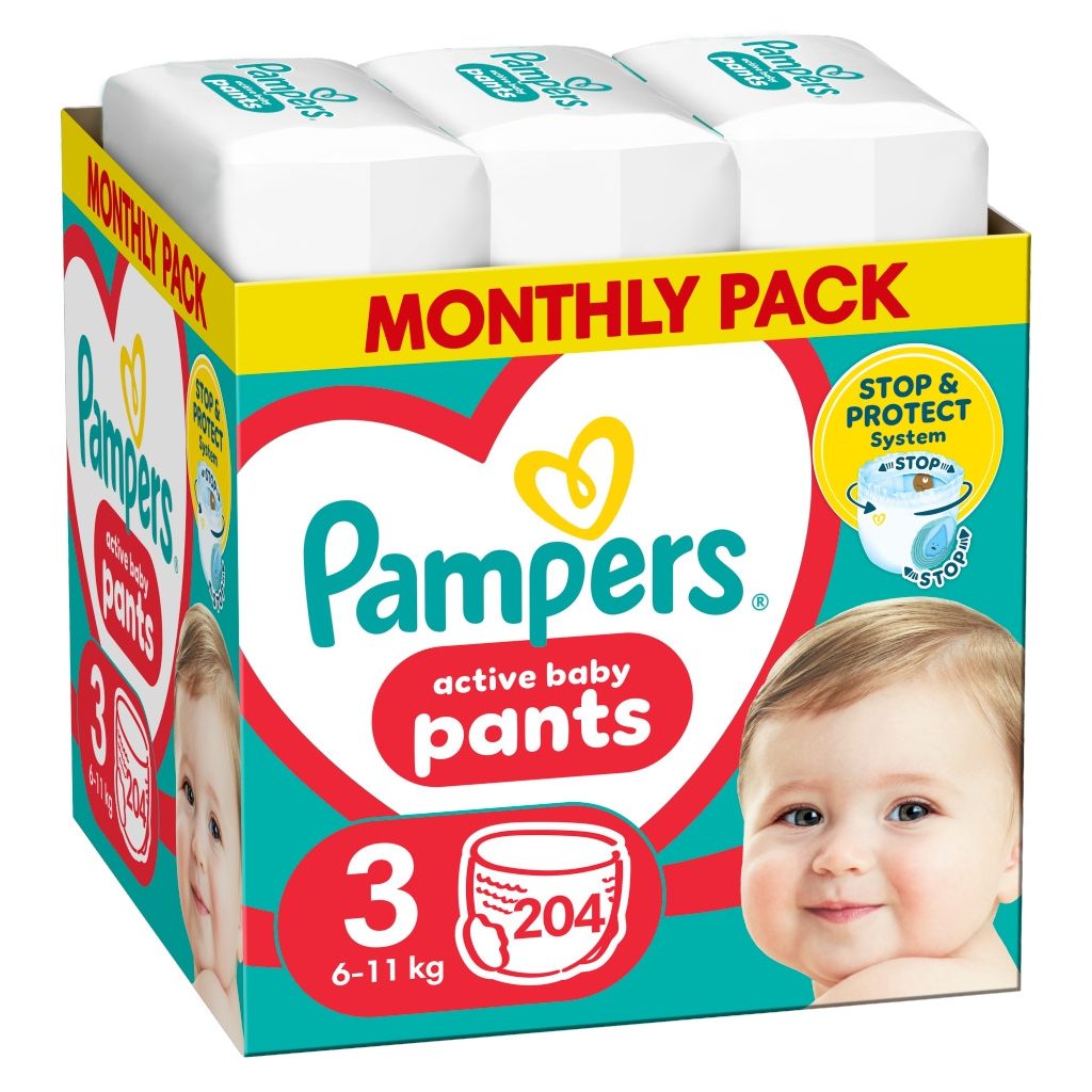 Pampers Active Baby Pants bugyipelenka 3, 6-11 kg, HAVI PELENKACSOMAG 204 db