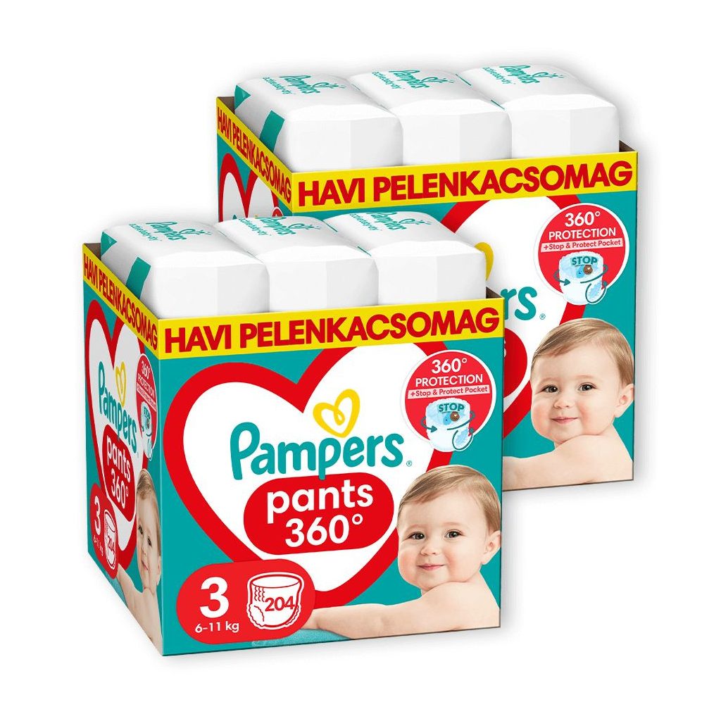 INGYENES SZÁLLÍTÁS - Pampers Active Baby Pants bugyipelenka 3, 6-11 kg, 1+1, 408 db