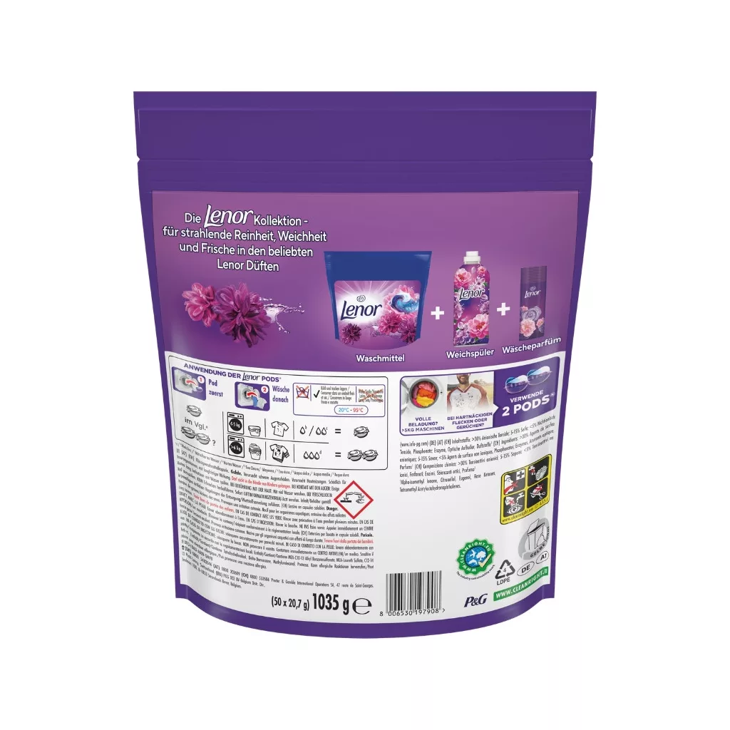 Lenor PODS® Amethyst Flower Bloom Color Mosókapszula 50 db (50 mosás)
