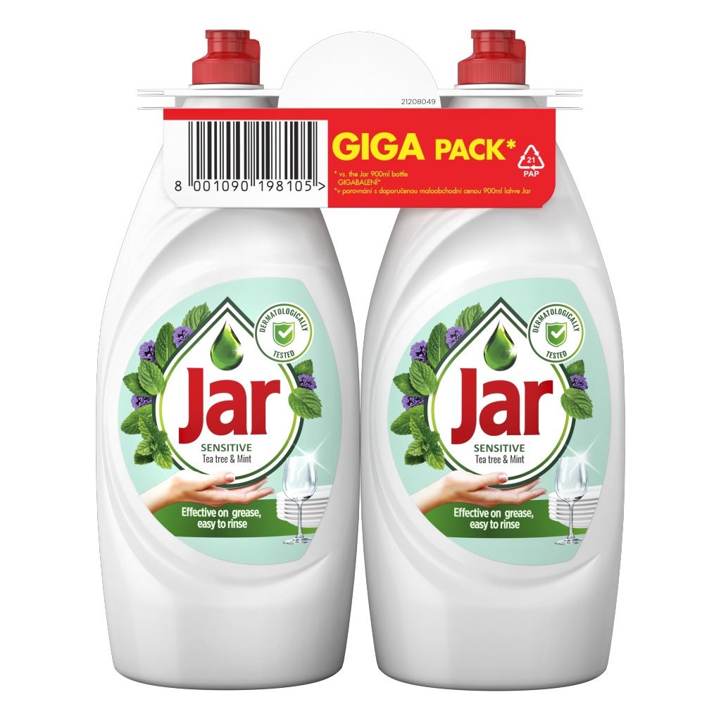 Jar Sensitive mosogatószer Tea Tree & Mint (2x900 ml)