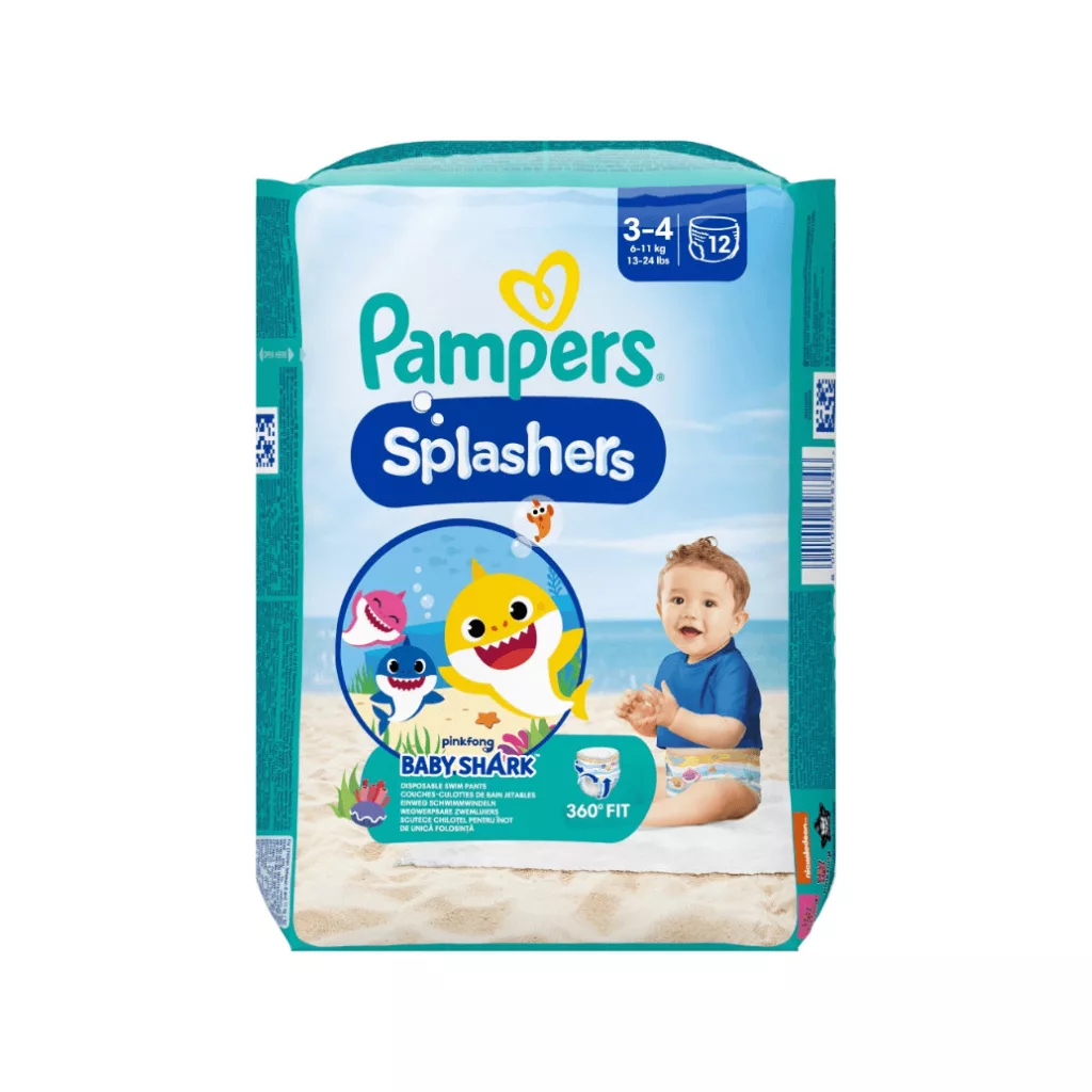 Pampers Splashers úszópelenka, méret: 3-4 (6-11 kg), 12 db
