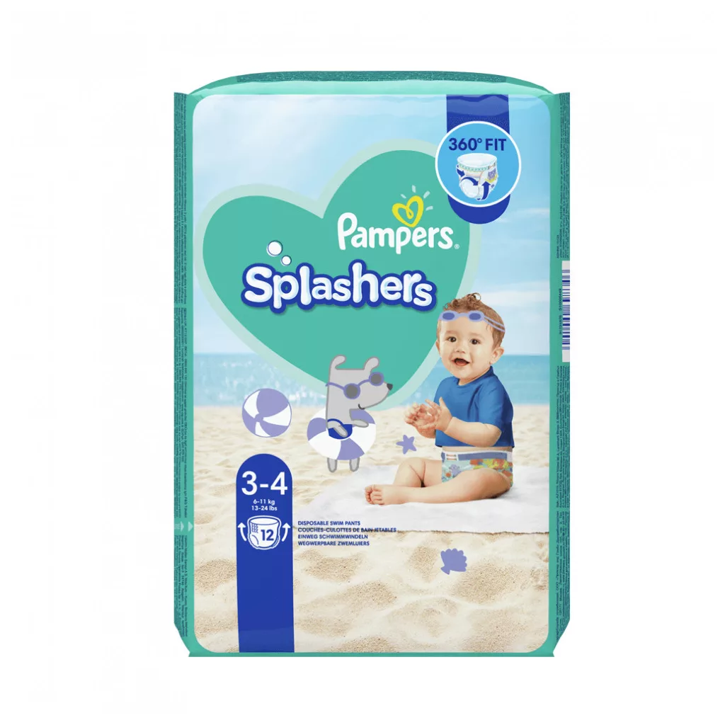 CSOMAGOLÁSSÉRÜLT - Pampers Splashers úszópelenka, méret: 3-4 (6-11 kg), 12 db