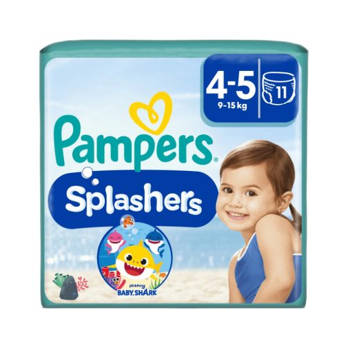 CSOMAGOLÁSSÉRÜLT - Pampers Splashers úszópelenka, méret: 4-5 (9-15 kg), 11 db