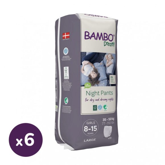 Bambo Dreamy éjszakai bugyipelenka 35-50 kg közötti lánynak, 6x10 db