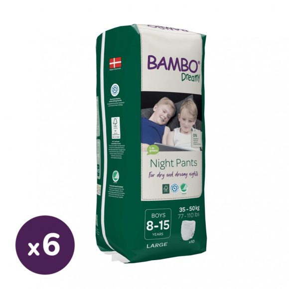 Bambo Dreamy éjszakai bugyipelenka 35-50 kg közötti fiúnak, 6x10 db