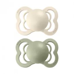 Bibs Supreme cumi 0-6 hó, 2 db (krémfehér-zsálya)