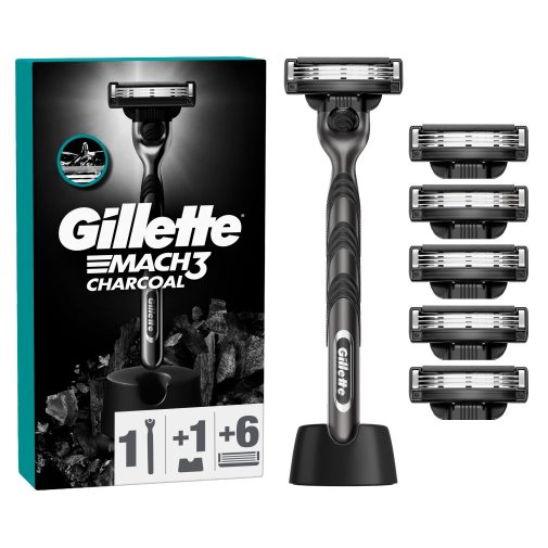 Gillette Mach3 Charcoal Férfi Borotva 6 db Borotvabetéttel Borotvatartóval