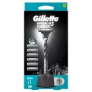 Gillette Mach3 Charcoal Férfi Borotva 6 db Borotvabetéttel Borotvatartóval + AJÁNDÉK Kulacs