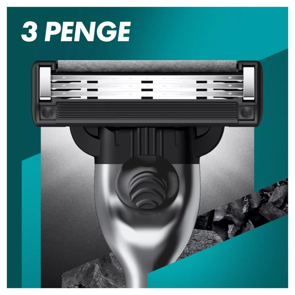 Gillette Mach3 Charcoal Férfi Borotva 6 db Borotvabetéttel Borotvatartóval + AJÁNDÉK Kulacs
