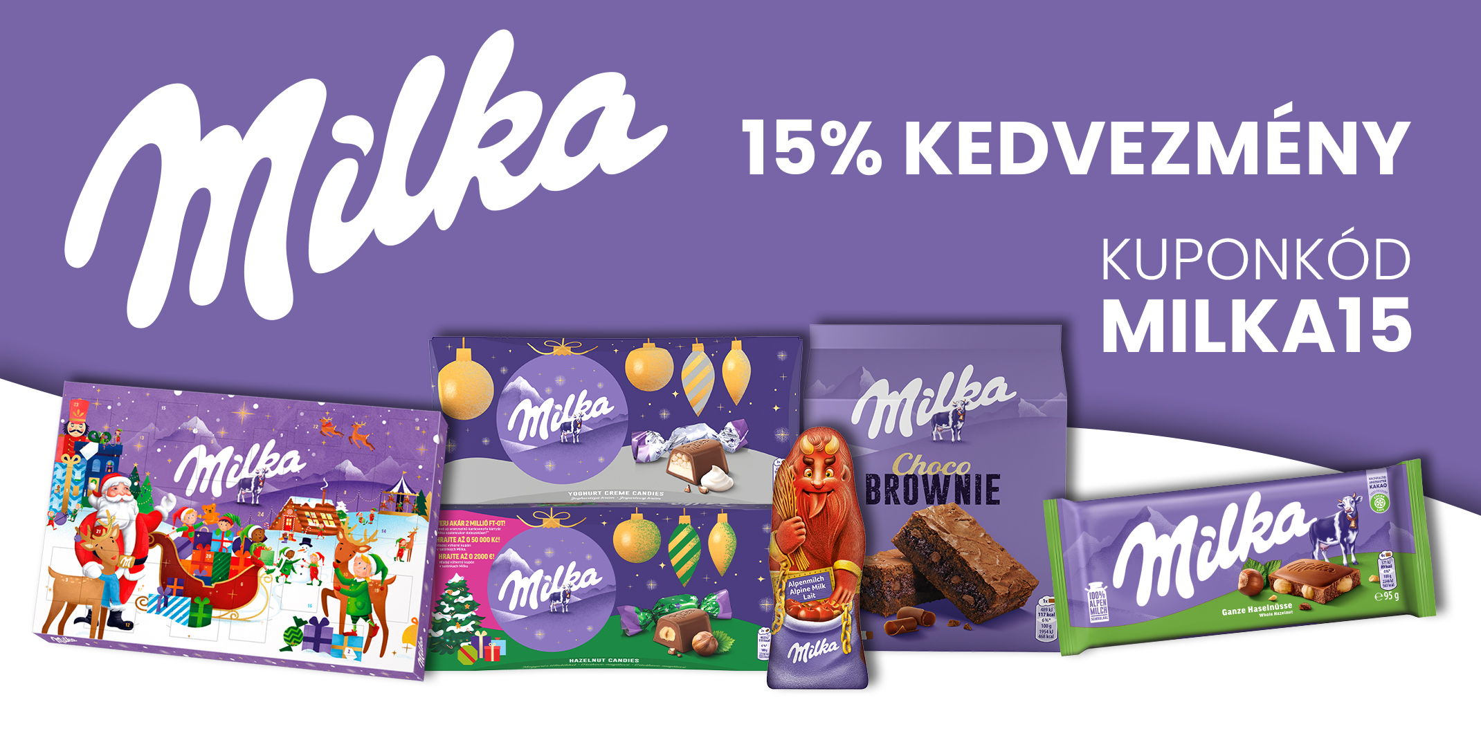 Milka csokoládékra 15% kedvezmény MILKA15 kuponkód